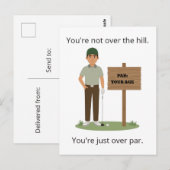 Über Par Geburtstags-Golf-Gruß Postkarte (Vorne/Hinten)