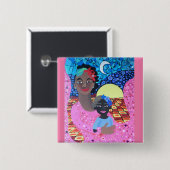 Über Paradies-Mutter u. Kinderknopf hinaus Button (Vorne & Hinten)