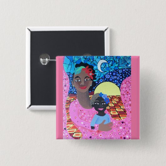 Über Paradies-Mutter u. Kinderknopf hinaus Button (Vorne & Hinten)