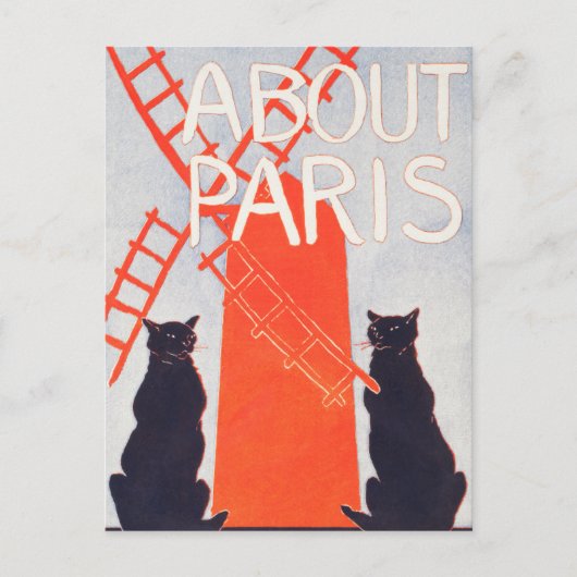 Über Paris - Edward Penfield - Vintage Cat Art Cro Postkarte (Vorderseite)