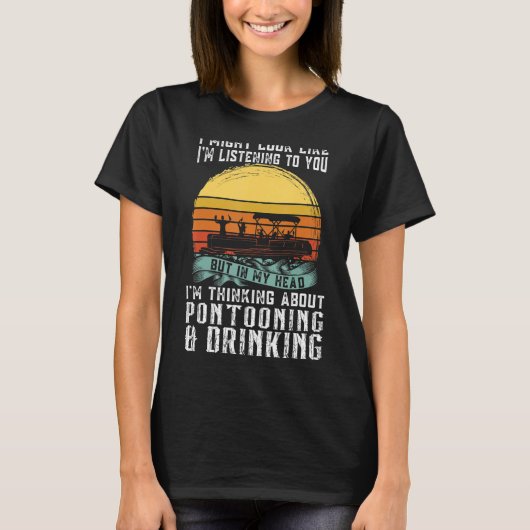 über Pontooning & Drinking Pontoon Boat Captain T-Shirt (Vorderseite)