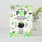 Über Pop Baby braut Halloween Babydusche Einladung (Stehend Vorderseite)