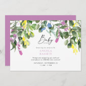 Über Pop Wildblume Lavender Baby Dusche Einladung (Vorne/Hinten)