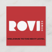 Über reales Anwesen hinaus Quadratische Visitenkarte (Rückseite)