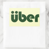 uber rechteckiger aufkleber (Tasche)