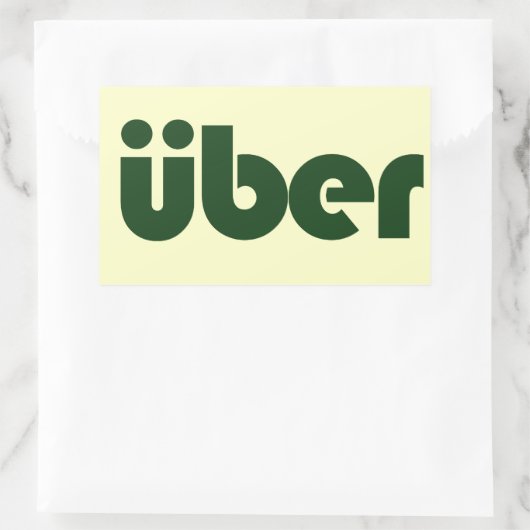 uber rechteckiger aufkleber (Tasche)