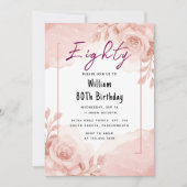 Über Retro Fun Adult Humor Happy Chic 80. Geburtst Einladung (Vorderseite)