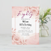 Über Retro Fun Adult Humor Happy Chic 80. Geburtst Einladung (Stehend Vorderseite)