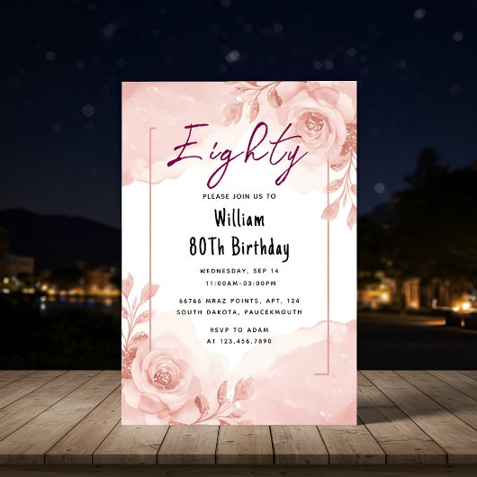 Über Retro Fun Adult Humor Happy Chic 80. Geburtst Einladung