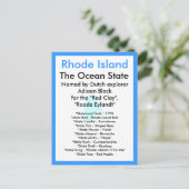 Über Rhode Island Postkarte (Stehend Vorderseite)