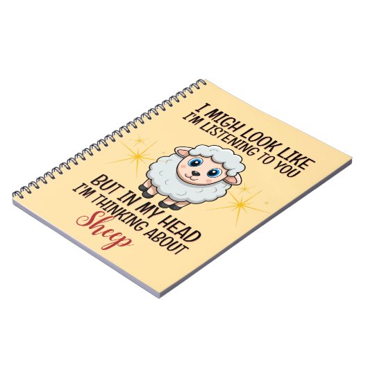 Über Schafe nachdenken - Funny Notizblock (Linke Seite)