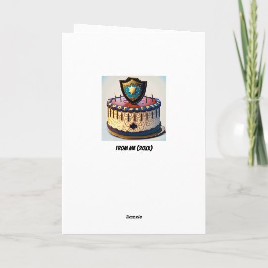 Über sonnige Polizei gezogen Geburtstag Karte (Rückseite)