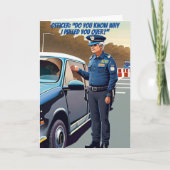 Über sonnige Polizei gezogen Geburtstag Karte (Vorderseite)