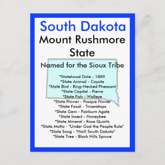 Über South Dakota Postkarte
