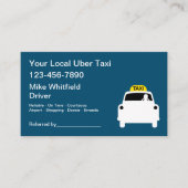 Uber Taxi Ride Hailing Business Cards Visitenkarte (Vorderseite)