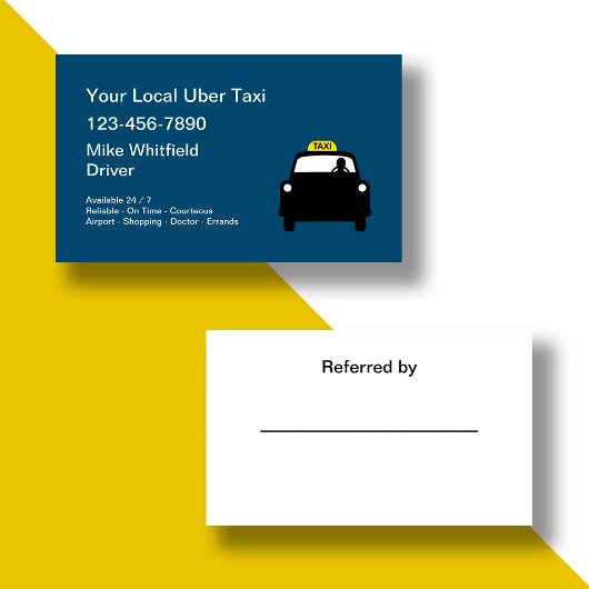 Uber Taxi Ride Sharing Courier Visitenkarte