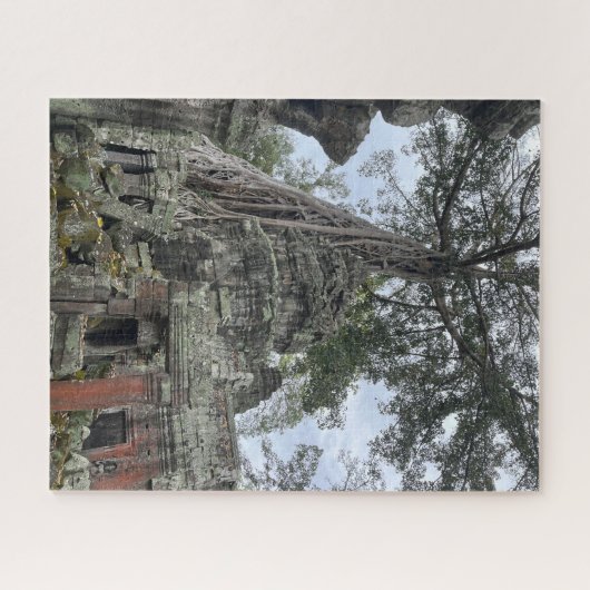 Über Temple Ta Prohm Kambodscha gewachsene Wurzeln Puzzle (Horizontal)