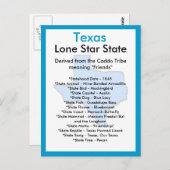 Über Texas Postkarte (Vorne/Hinten)