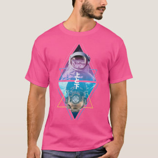 Über und unter dem Astronautenraumhelm Taucher Tau T-Shirt
