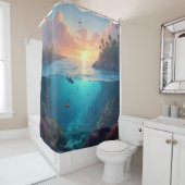 Über und unter dem Golf von Amerika Duschvorhang (Beispiel)