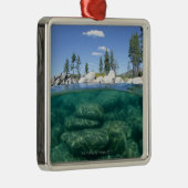 Über und unterhalb des Tahoe-Sees Silbernes Ornament (Rechts)