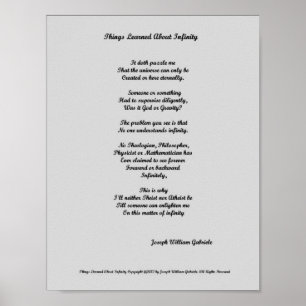 Über Unendlichkeit gelernt Poster