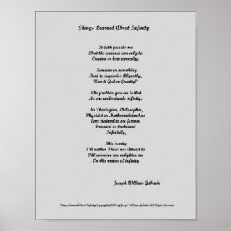 Über Unendlichkeit gelernt Poster