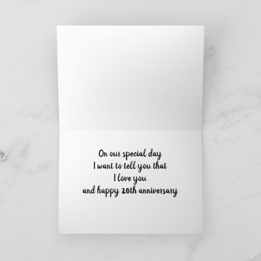 ÜBER "UNSER" *20. JAHRESTAG* KARTE (Innenseite)