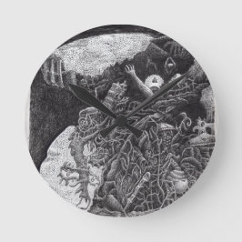 Über & unter von Brian Benson Runde Wanduhr