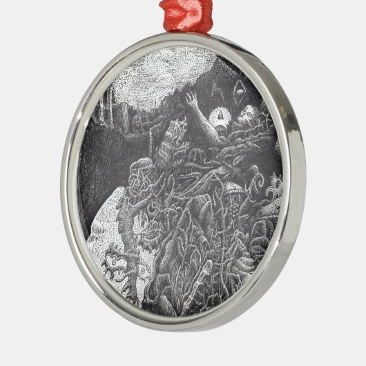 Über & unter von Brian Benson Silbernes Ornament (Links)