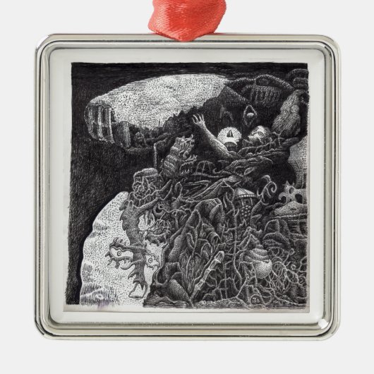 Über & unter von Brian Benson Silbernes Ornament (Vorne)