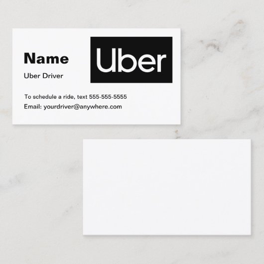 Uber Visitenkarte (Vorne/Hinten)