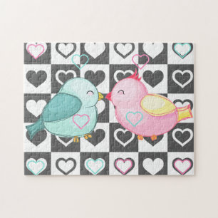 Über Vögel Jigsaw Puzzle Hearts Romantisches Paar