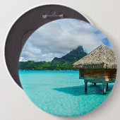Über-Wasser Bungalow, Bora Bora Knopf Button (Vorne & Hinten)