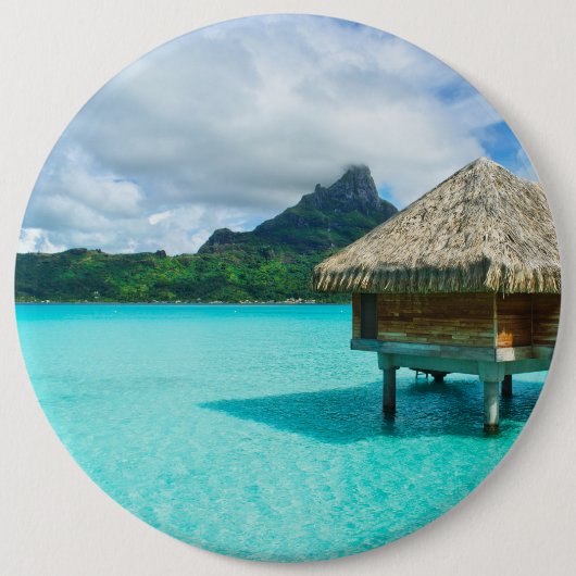 Über-Wasser Bungalow, Bora Bora Knopf Button (Vorderseite)