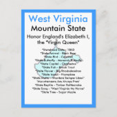 Über West Virginia Postkarte (Vorderseite)