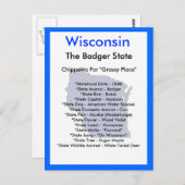 Über Wisconsin Postkarte (Vorne/Hinten)