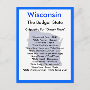 Über Wisconsin Postkarte