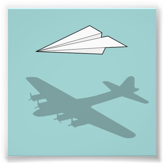 Überaktive Bildgebung in Papierflugzeugen Fotodruck (Vorne)