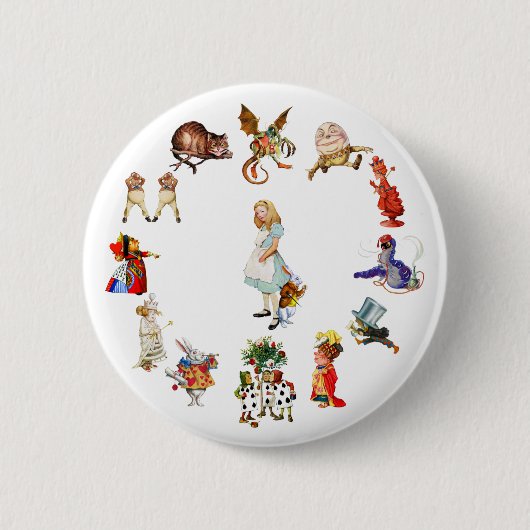 Überall Alice im Wunderland Button (Vorderseite)