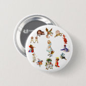 Überall Alice im Wunderland Button (Vorne & Hinten)