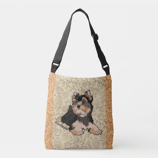 Überall auf der Printmedien-Schultertasche Welpenh Tragetaschen Mit Langen Trägern (Vorderseite)