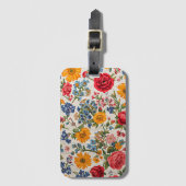 Überall Blumen, farbenfrohes Design, Gepäckanhänger (Vorderseite Vertikal)