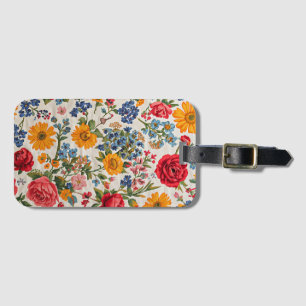 Überall Blumen, farbenfrohes Design, Gepäckanhänger