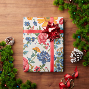 Überall Blumen, farbenfrohes Design, Geschenkpapier