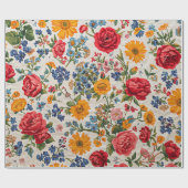 Überall Blumen, farbenfrohes Design, Geschenkpapier (Flach)