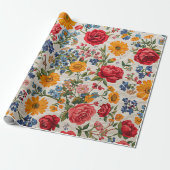 Überall Blumen, farbenfrohes Design, Geschenkpapier (Ungerollt)