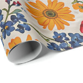 Überall Blumen, farbenfrohes Design, Geschenkpapier (Rolleneckpunkt)