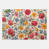 Überall Blumen, farbenfrohes Design, Geschenkpapier Set (Vorderseite 3)
