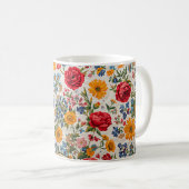 Überall Blumen, farbenfrohes Design, Kaffeetasse (VorderseiteRechts)
